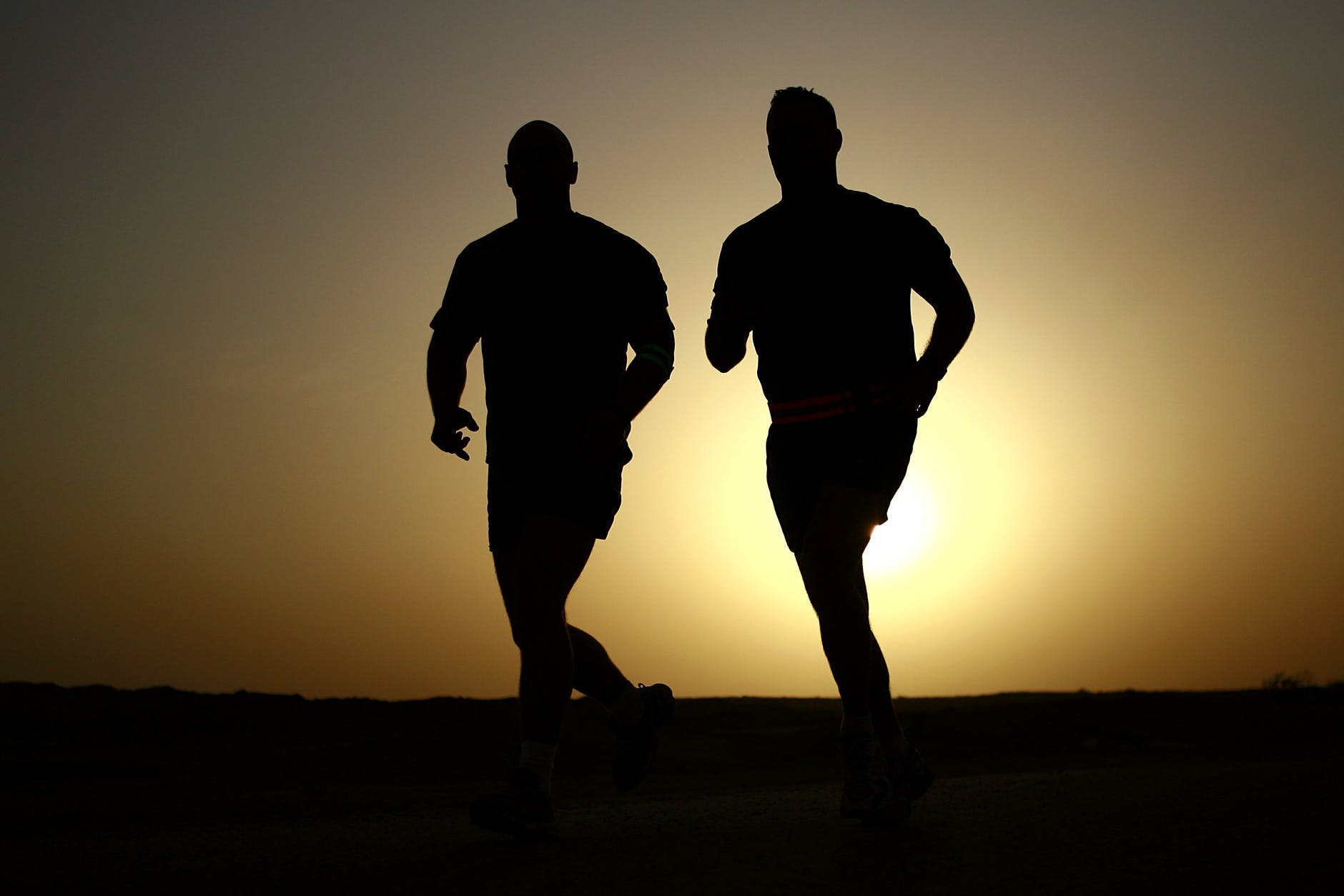 sunset men sunrise jogging