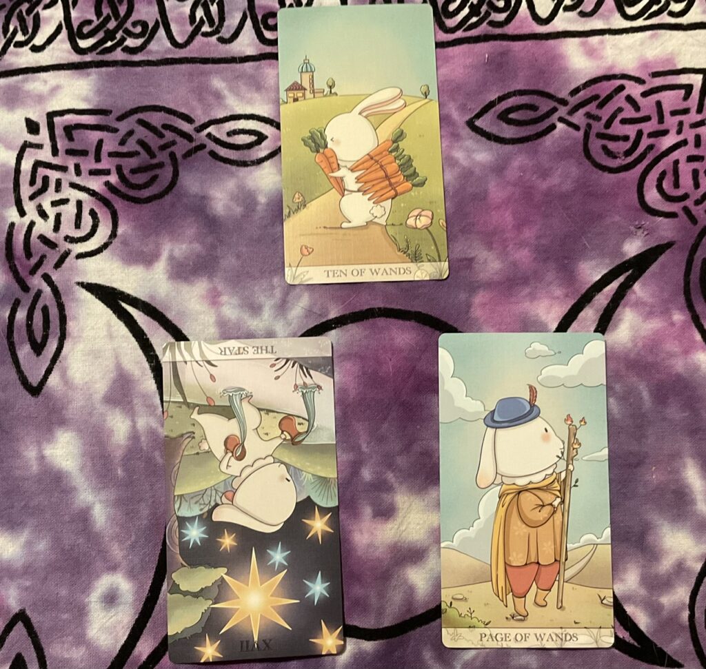 Time for a change tarot spread with Freecloud’s Bunnies tarot