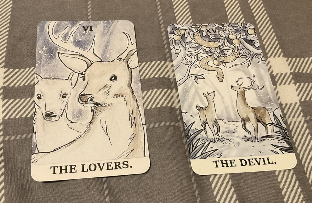 The Ink Witch Tarot 2nd edition The Lovers and The Devil cards 
