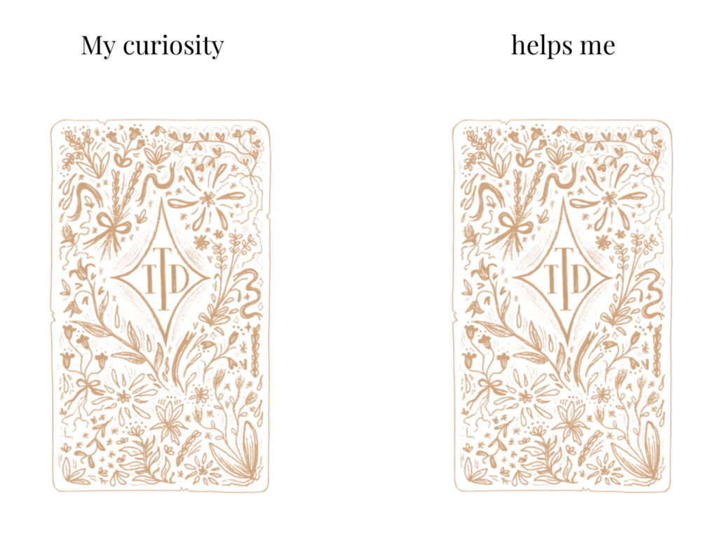 Tarot spread 2 cards - My curiosity card 1 and teaches me card 2